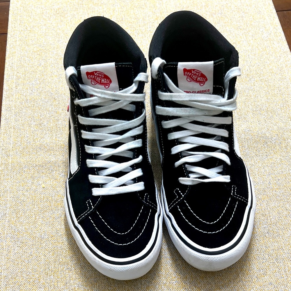 ❤️Vans Black and White High-Top skate- Hi Pro  Sneakers
